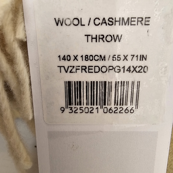 Fibre By Auskin Wool Cashmere 55x71 Throw Blanket - Picture 10 of 11